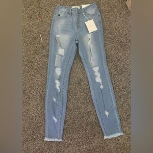 KanCan Lola Skinny Frayed Destroyed Jeans